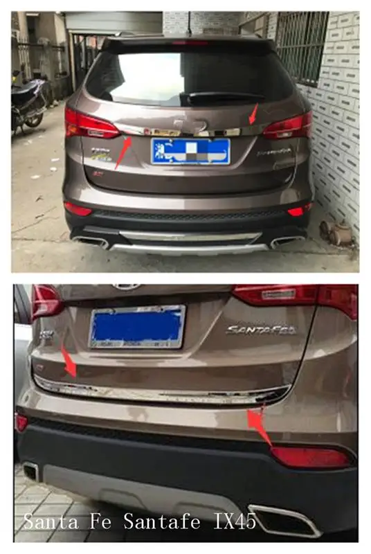 304 Нержавеющая сталь аксессуары подходят для hyundai Santa Fe Santafe IX45 2013 2014 2015 2016 Задняя