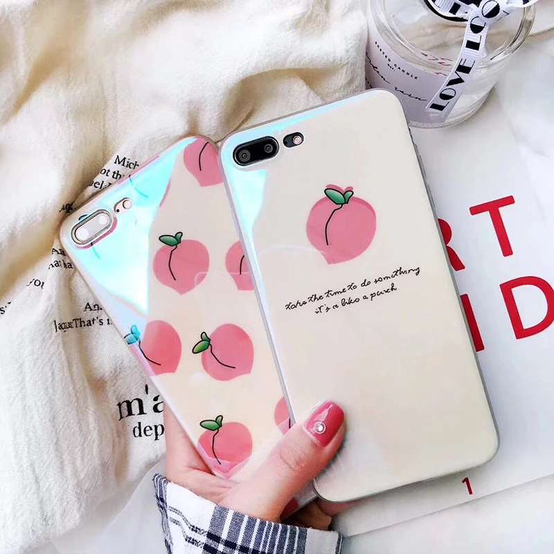 LOVECOM Blu-Ray чехлы для iPhone XR XS Max X 6 6S 7 8 Plus милый фруктовый персиковый ананас арбуз