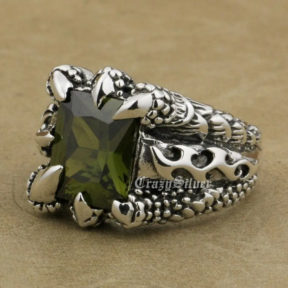 Мужское байкерское кольцо в стиле панк с фианитом | Украшения и аксессуары