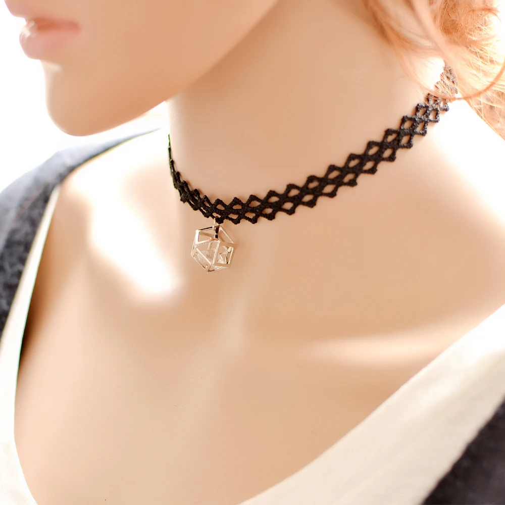 Vintage Boho Black Lace Chokers Necklaces for Women Gothic Pendant Necklace Fashion Jewelry Collier Femme | Украшения и