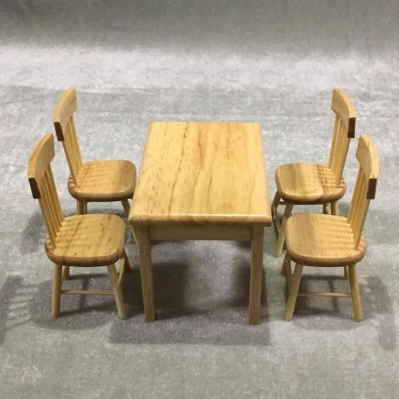 

1:12 Doll house miniature furniture set 4 chairs one table