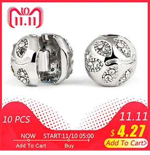 Серебряные стеклянные бусины круглой формы большие белые Стразы DIY металлические с большими отверстиями бусины разделители бусины из муранского стекла Шарм подходит для шармов браслет