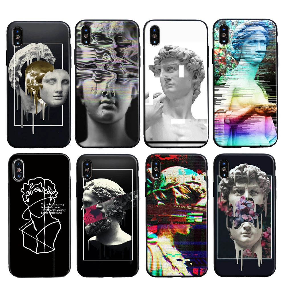 Винтажные чехлы с графическим изображением Давида для телефонов iPhone XS XR Max X 6 6S 7 8