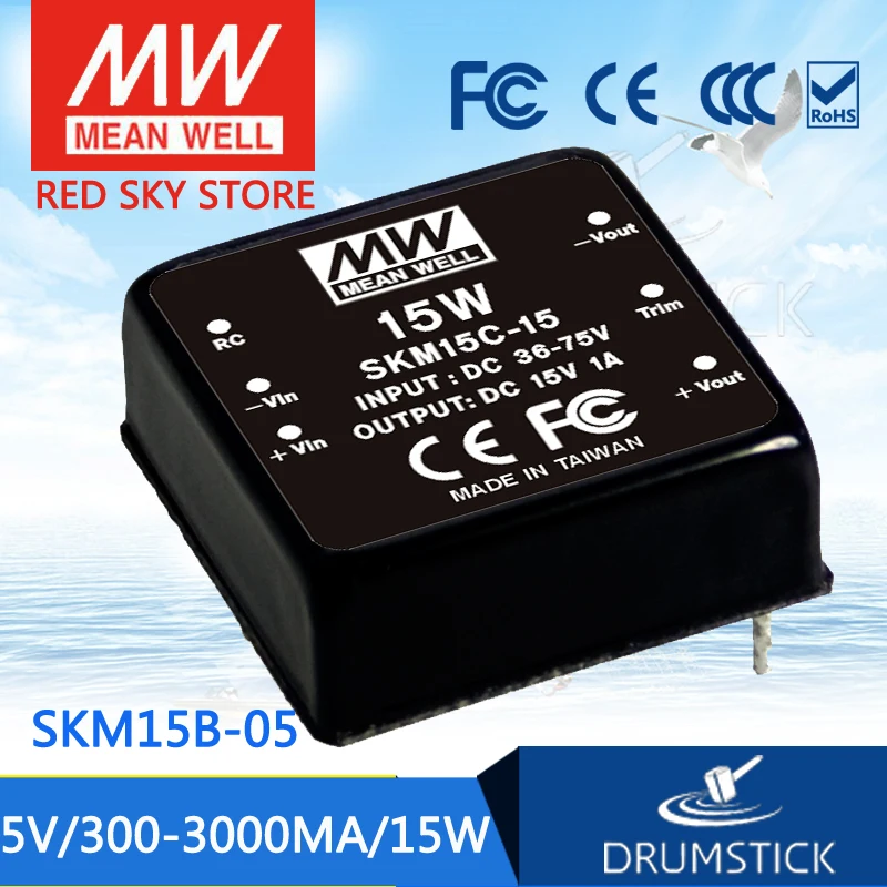 

transmit MEAN WELL Taiwan DKMW15F/15G 15W 05/12/15V DC-DC remote control module power supply