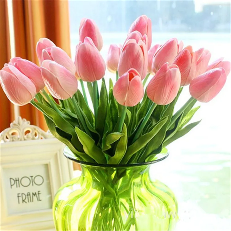 11 шт. ПУ мини тюльпан Настоящее Touch цветы искусственные украшения для свадьбы