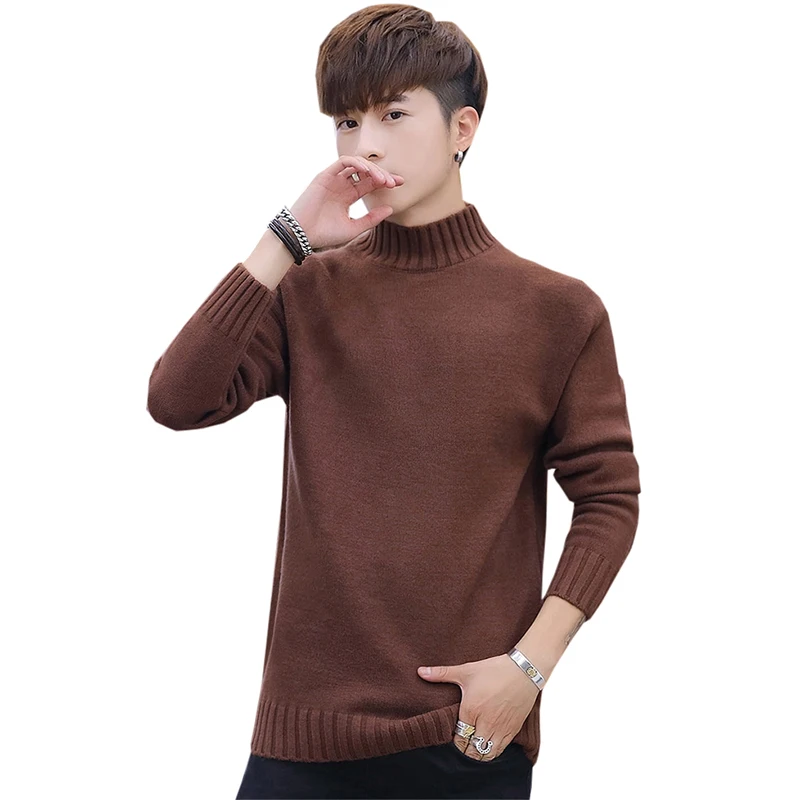 

Turtleneck Men Sweaters Tops 2018 New Autumn Winter Long Sleeve Knitted Jumpers Male Solid Color Casual Pullovers Sweater FP1617