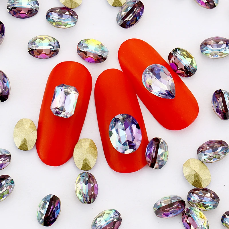 Nail Art Rhinestones Stones Jewelry Decoration sticke Tanzanite Laser Rhinestone Strass Glass rhinestones for clothing | Дом и сад