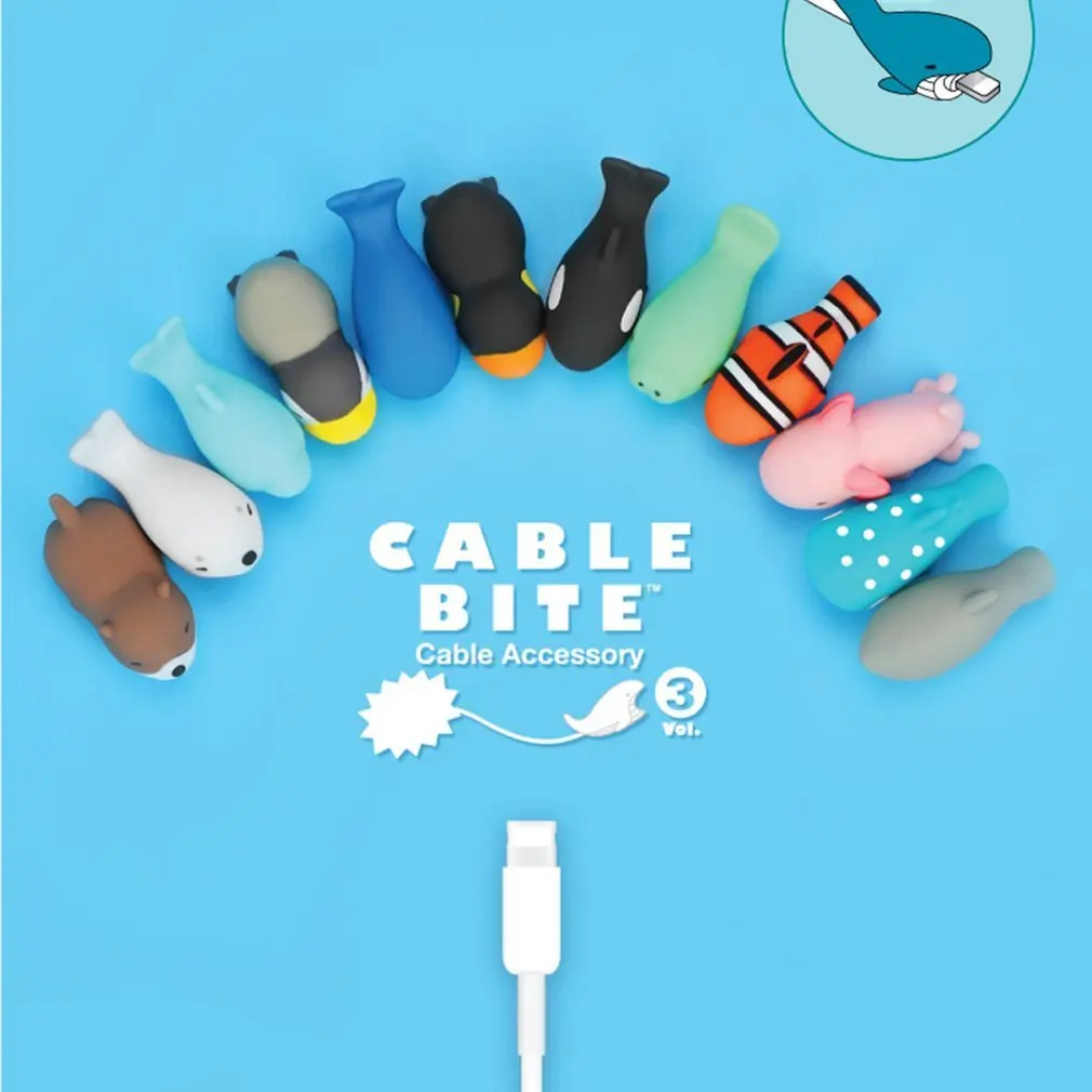 Защитный чехол с милыми животными из мультфильмов, USB кабель для передачи данных, USB кабель для зарядного устройства, кабель для наушников, защитный чехол для iPhone