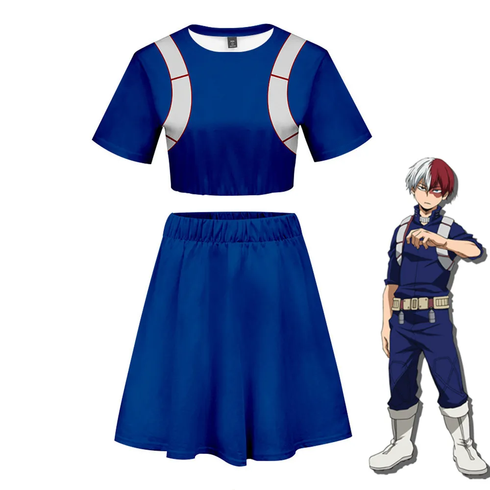 My Hero academic Boku no Todoroki Shoto костюмы для косплея Bakugou Katsuki bag hip skirt летняя школьная форма