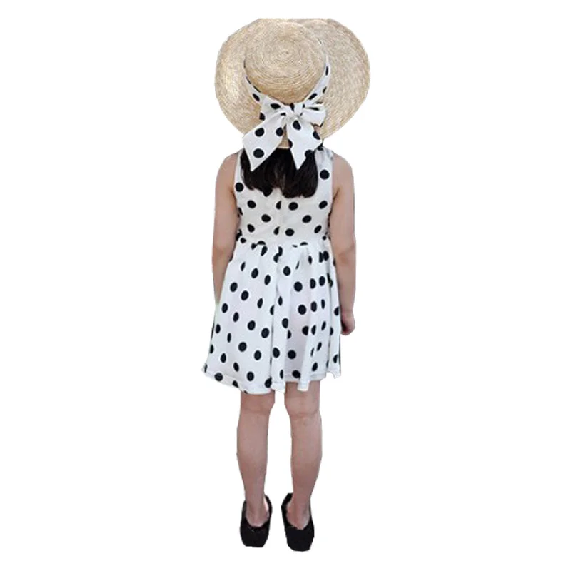 2018 милое платье в горошек для девочек детское платье-пачка без рукавов одежда
