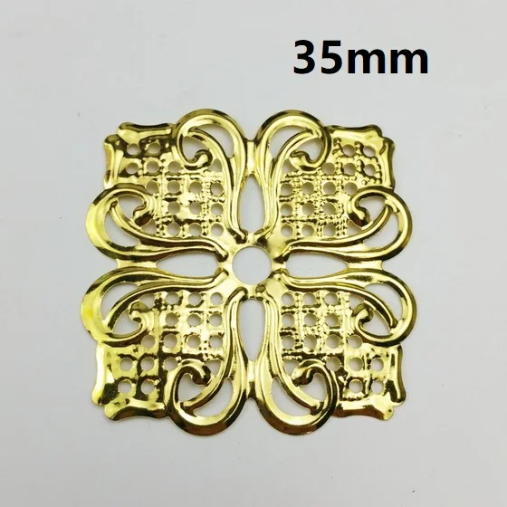 gold 35mm 20pcs 20 шт филигранные квадратные соединители металлические поделки подарочные украшения DIY фурнитура - Цвет: gold 35mm 20pcs