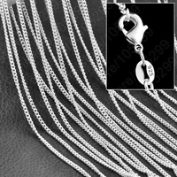 hot selling fashion flat curb chains with lobster clasp for pendant necklace real 925 sterling silver fine jewelry 10 pcs