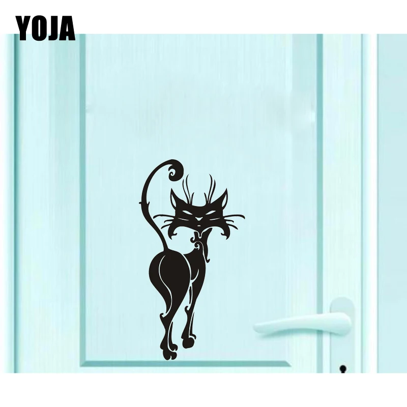 YOJA 12 1*23 см черный анимационные тату Кот классная Детская комната Декор двери