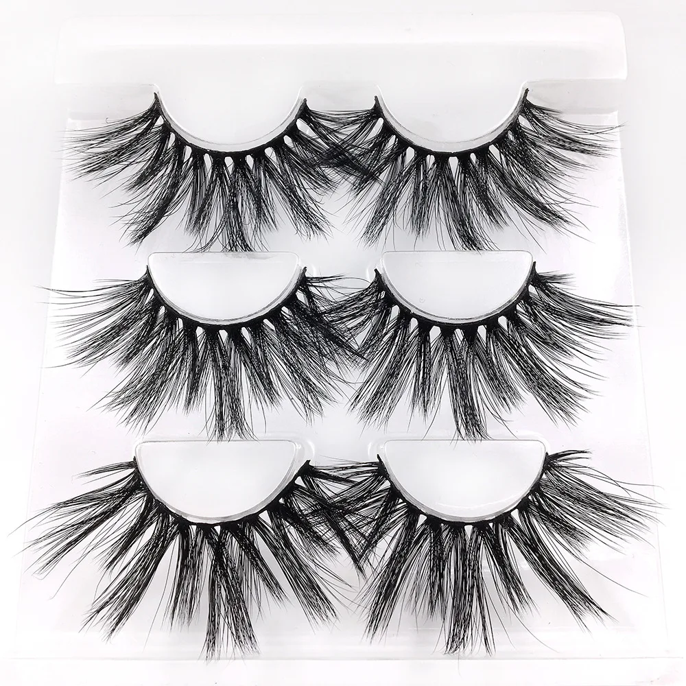 3pairs 25mm 3D False Eyelashes Fake Lashes Long Makeup Mink Eyelash Extension Beauty | Красота и здоровье