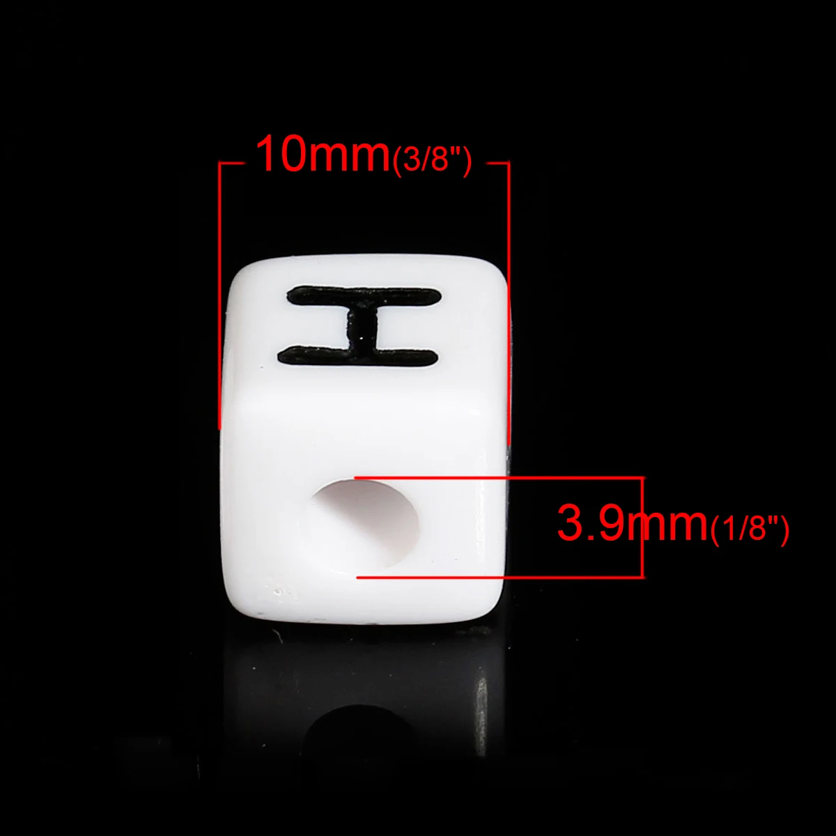 Doreen Box акриловые бусины разделители кубик черный и белый Эмаль Алфавит/буква