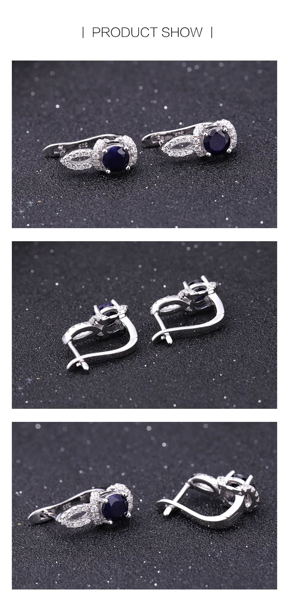 GEM'S BALLET 2.63Ct, натуральный синий сапфир, классические серьги, 925 пробы, серебро, драгоценный камень, серьги-гвоздики для женщин, хорошее ювелирное изделие