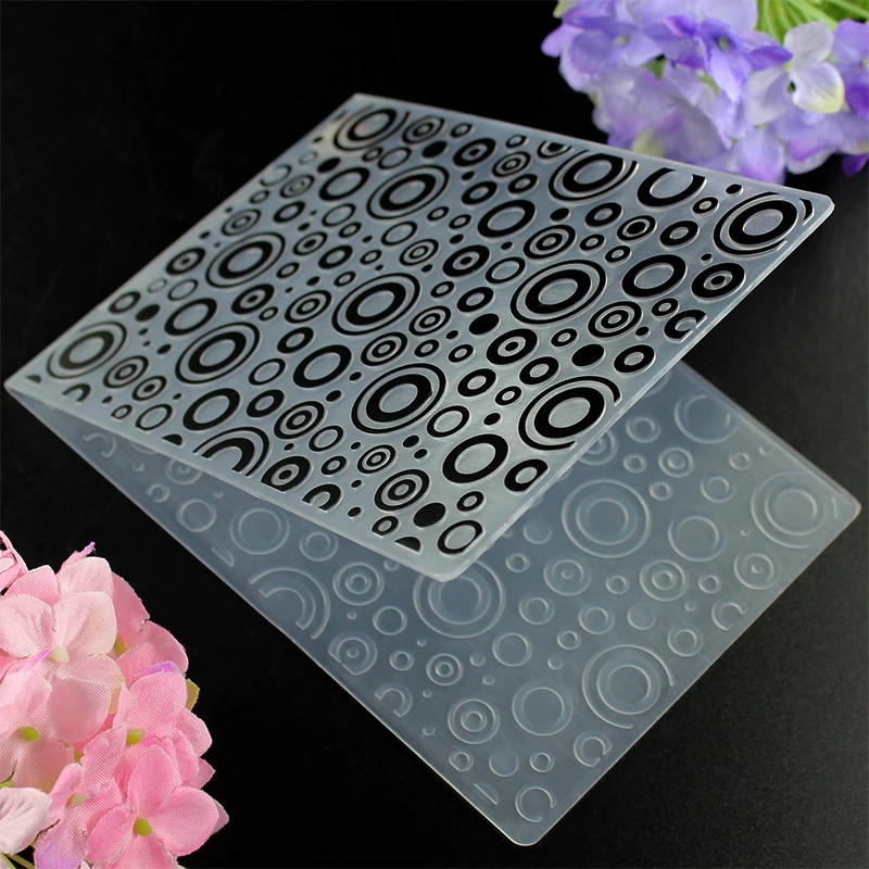 DIY Scrapbooking Round Air Bubbles Bump Embossing File Templates Making Plastic Template Garden Crafts Sewing Folders | Дом и сад