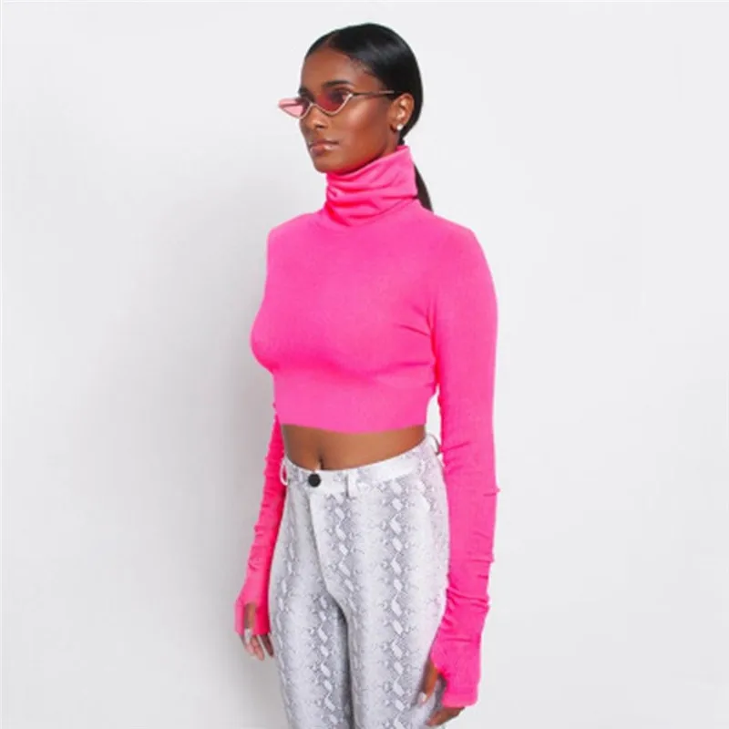 2019 Летняя мода женский сексуальный Повседневный Топ с длинным рукавом и высокой