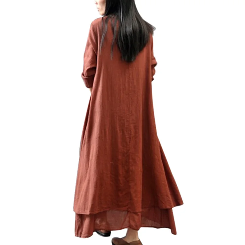Женское льняное платье в китайском ретро-стиле 1 шт. | Женская одежда