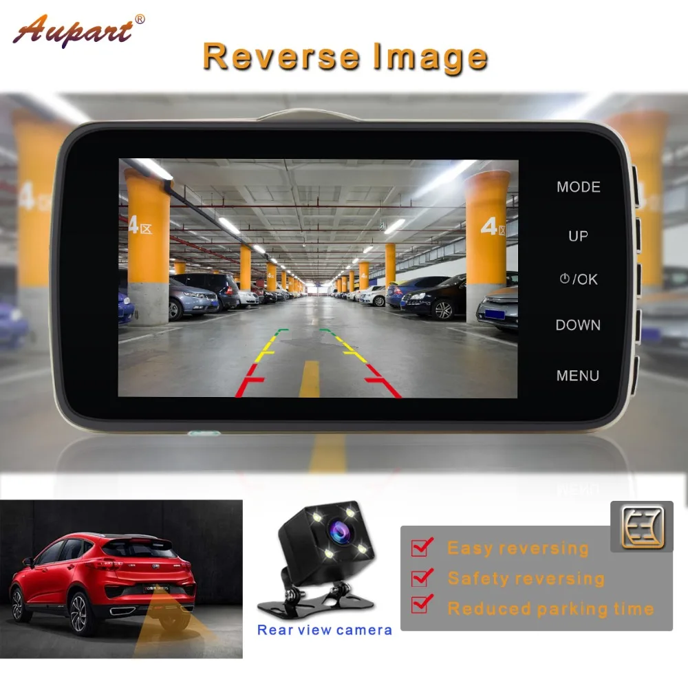 DVR камера заднего вида Автомобильные видеорегистраторы регистратор 4 дюйма