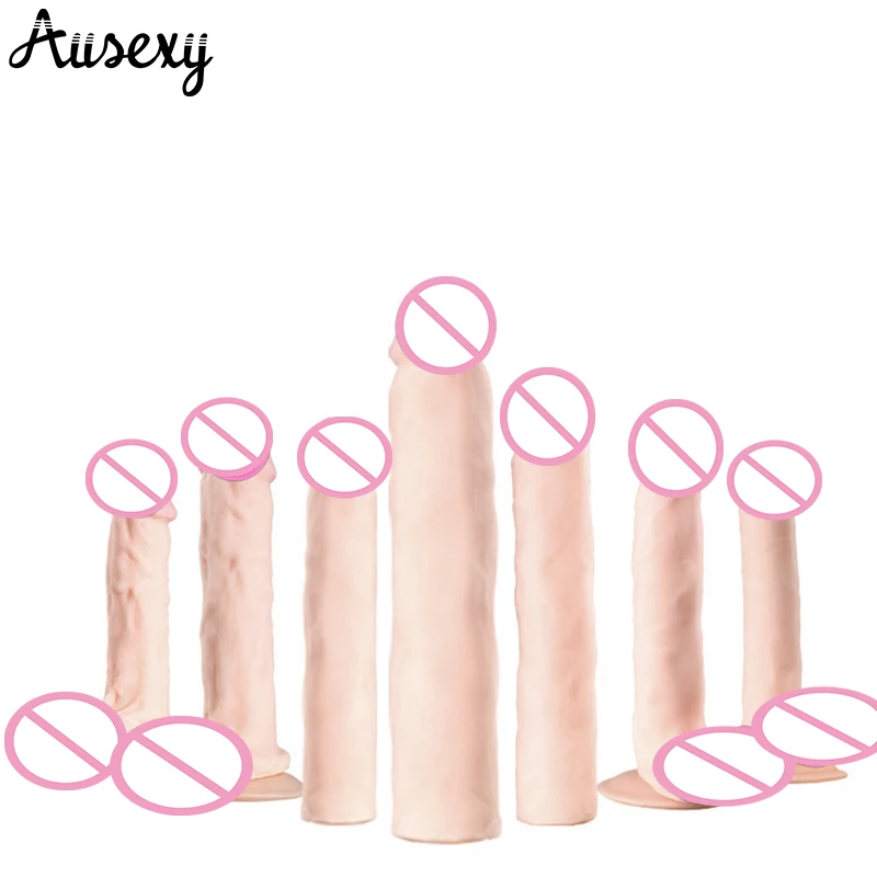 AUEXY огромный фаллоимитатор большой Донг реалистичный пенис с присоской Анальная