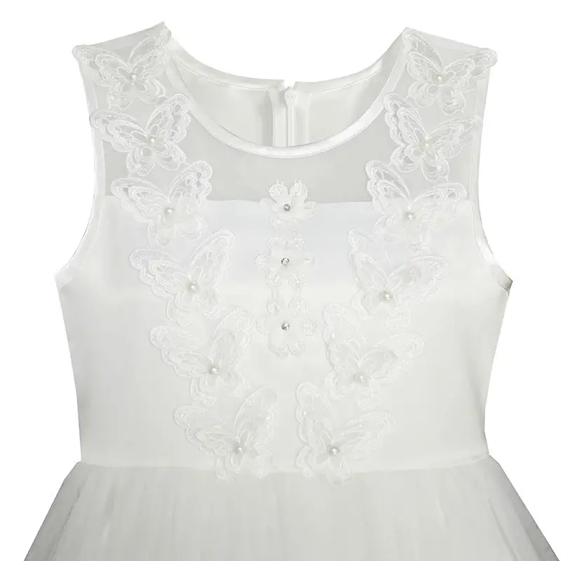Sunny Fashion платья для девочек платье Цветок Кружево гм Бабочка Свадьба Первое