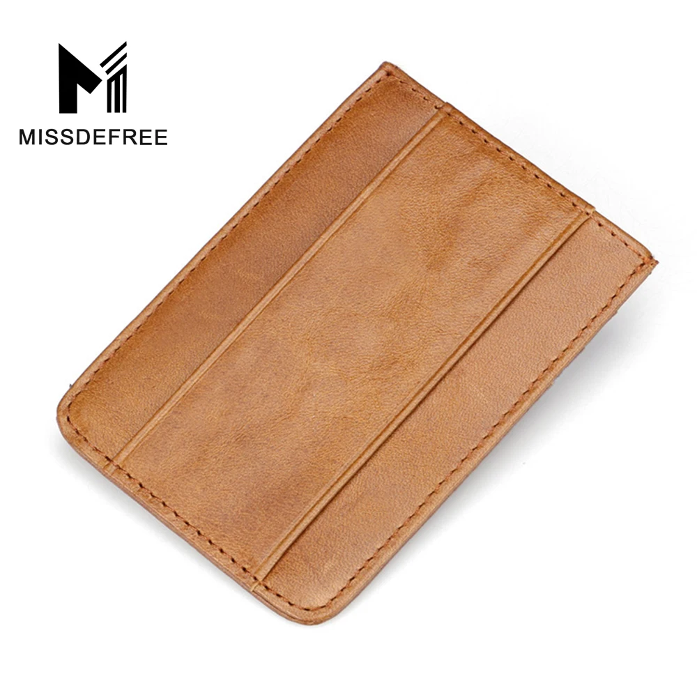 Нефть Воск Кожаный Бумажник Карты Для Мужчин Женщины Кредитных Карт держатель