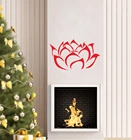 Красивые Виниловые наклейки на стену в виде цветка лотоса, наклейки на стену для украшения дома, гостиной