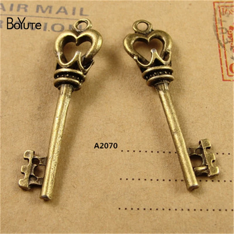 

BoYuTe (60 шт./лот) 11*41 мм винтажные подвески из искусственной бронзы для браслетов и ожерелий, изготовление металлических ювелирных изделий сво...