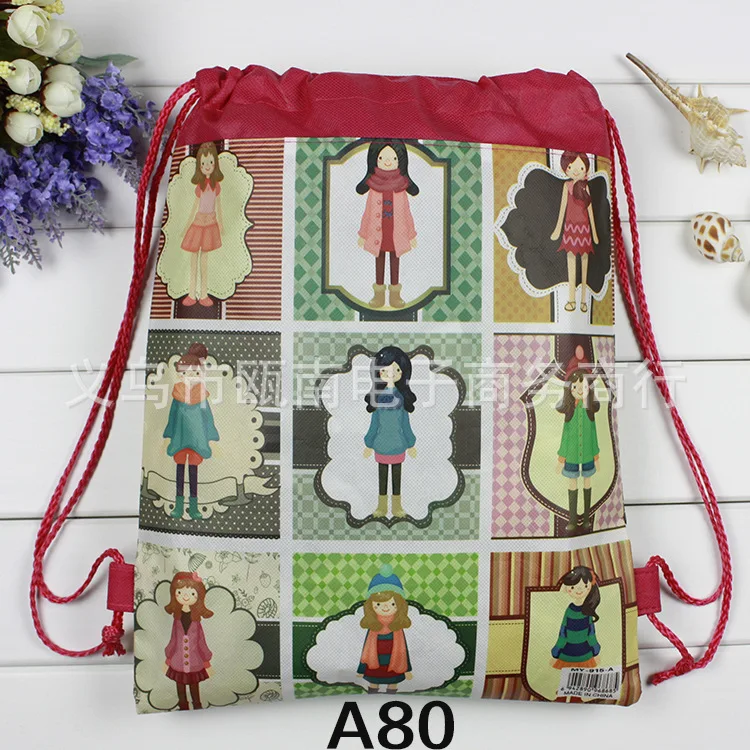 12pcs Love design Children School Bag Kids Printing Cartoon Backpacks Drawstring christmas gift bag party bags |