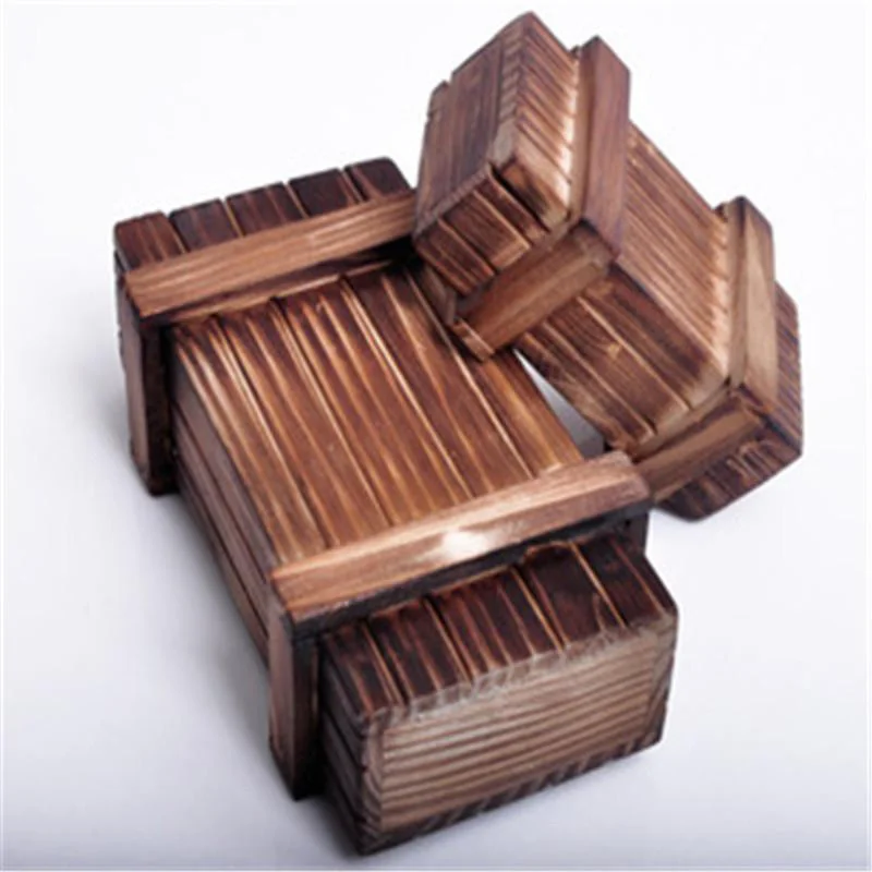 

New Fashion 1 Piece 10.3*6.4*4.6cm Wood Tricky Gags Joke Educational Toy Kids Fun Magic Toy