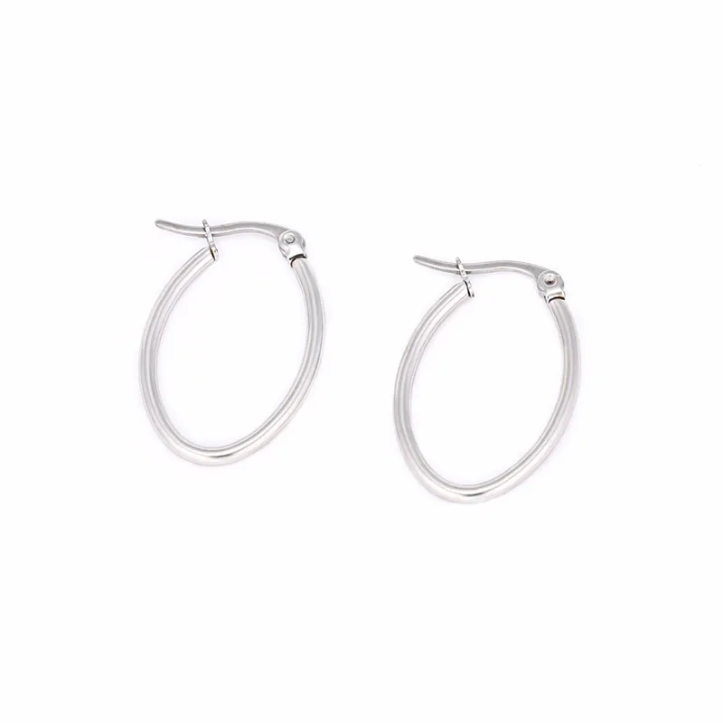 Серьги кольца из нержавеющей стали для девочек простой золотой/серебристый цвет
