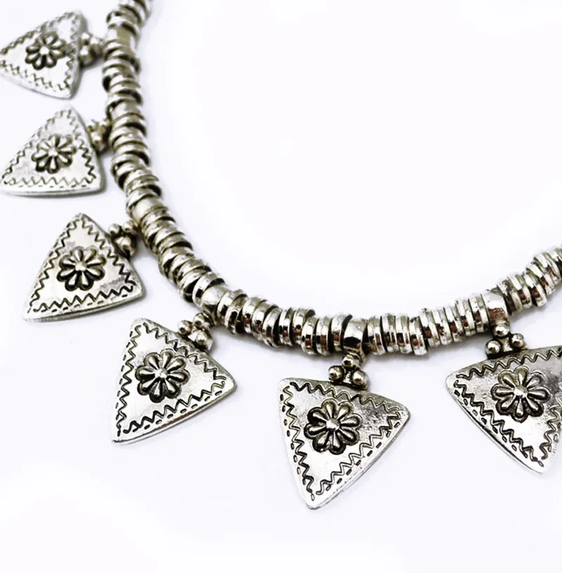 Богемное тибетское турецкое Бохо Макси-ожерелье винтажное серебряное