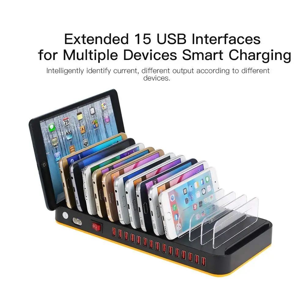 Универсальная Мульти usb зарядная станция 15 порт для Iphone X 8 Plus 96 Вт быстрое зарядное устройство для samsung S10 9 Xiaomi HuaWei камеры планшеты