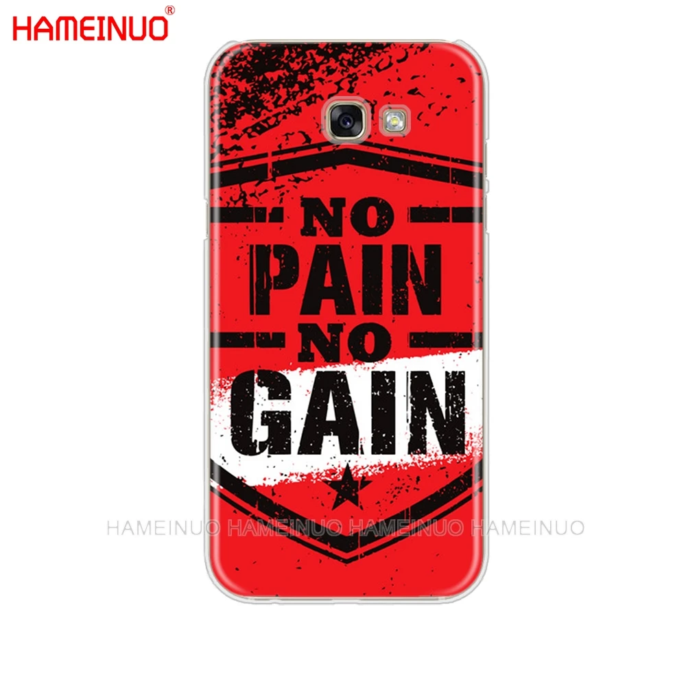HAMEINUO no pain no gain Gym and Fitness Quote cell phone case cover for Samsung Galaxy A3 A310 A5 A510 A7 A8 A9 2016 2017 2018 images - 6