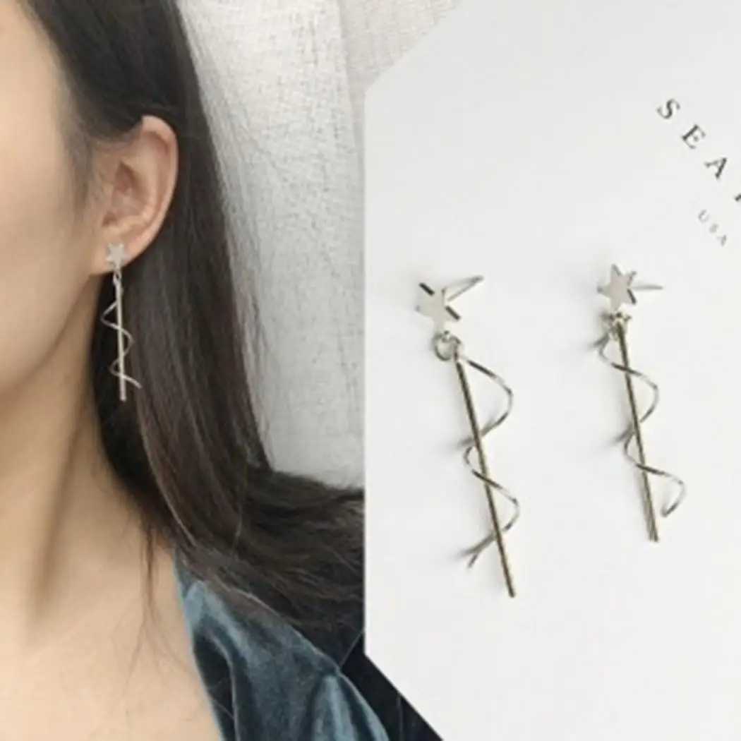 Новые женские модные серьги ювелирные изделия трендовая пара спиральных