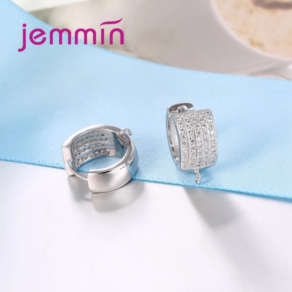 

Brand New 5 Pairs/Lot Ear Piercing Hoop Earrings for Women DIY Jewelry Findings White CZ Wedding Earring Handmade Jewelry