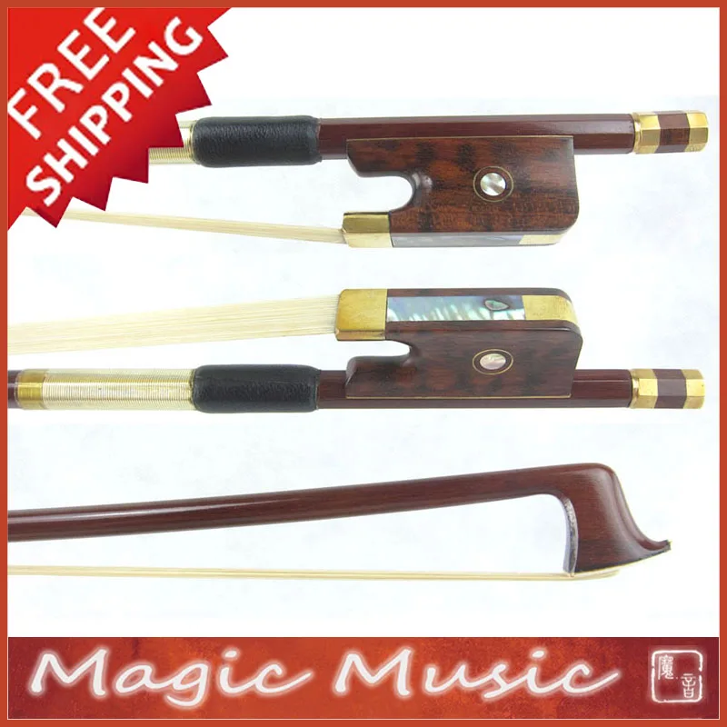Бесплатная доставка! Золотистый сплав PERNAMBUCO Viola Bow с лягушками из змеиного дерева