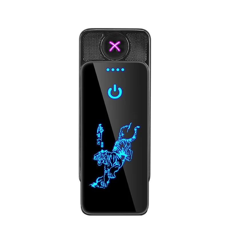 Электронная зажигалка Usb зарядка двойная дуговая светодиодный Полноэкранный