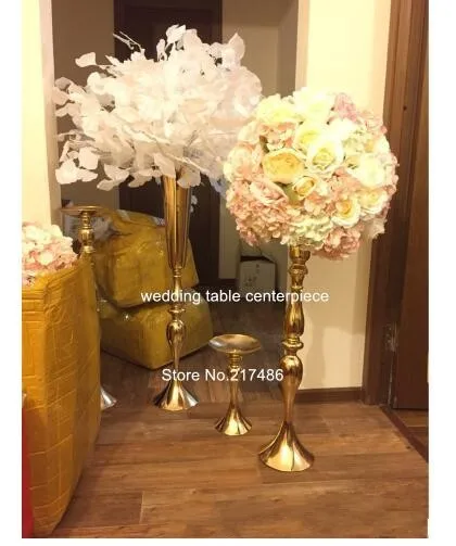 

10 elegant Tall sliver New Arrival ! Gold Metal Vase, Flower Royal Trumpet Vase For Decoration