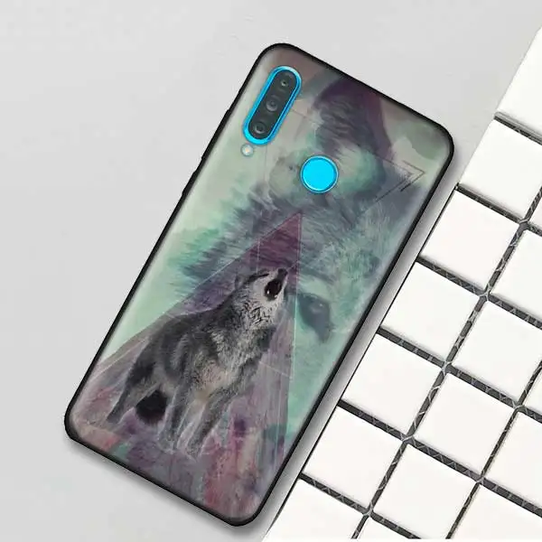 Черный силиконовый чехол для huawei P30 P20 P10 Коврики 20 10 Lite Pro Nova 4 4E 3E P Smart плюс Soft Shell классический волк