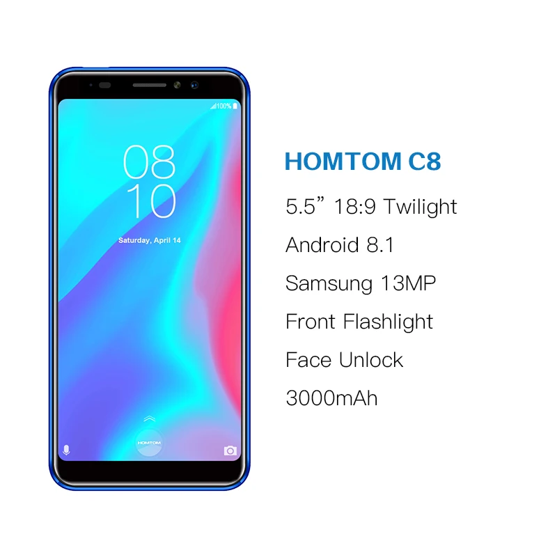 HOMTOM C8 мобильный телефон 5 &quot18:9 полный дисплей Android 8 1 MT6739 четырехъядерный 2 ГБ + 16