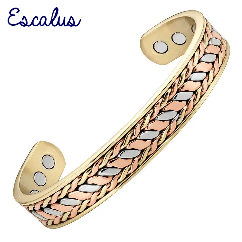 Escalus для мужчин мощный модный лечебный магнитный браслет из чистой меди женщин 3