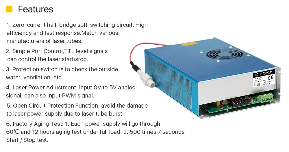 Cloudray DY20 Co2 лазерный источник питания для RECI Z6/Z8 W6/W8 S6/S8 Co2 лазерная трубка для гравировки/резки DY серии
