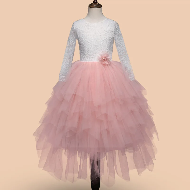Fashion Girls Costume Dress Princess Flower Lace Christmas Baby Wedding Halloween Kids Clothes Birthday Clothing Dresses TS020 | Детская