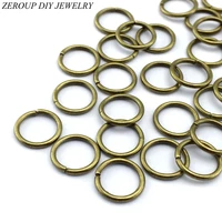 zeroup 100pcs antique bronze copper plated 6mm 10mm open jump rings split rings connectors for jewelry making thickness1mm