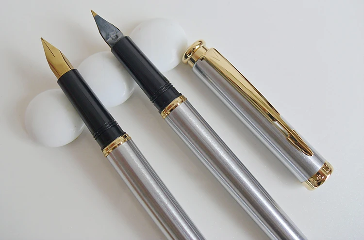 Ручка перьевая винтовая стальная золотая с зажимом|pen fountain pen|fountain penclassic pen |