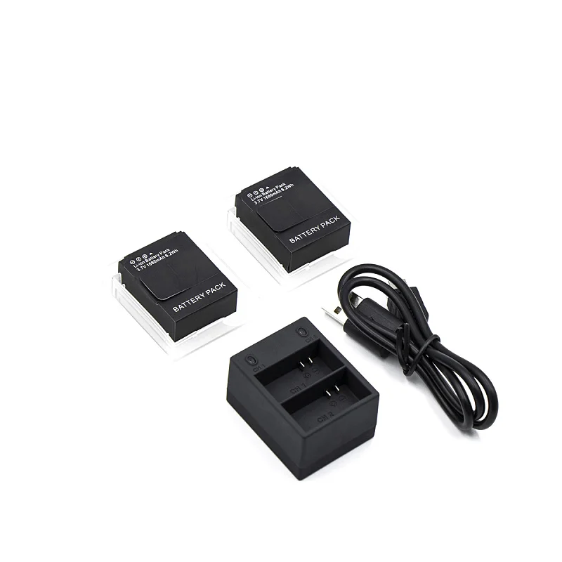 2 шт. аккумулятор 3 7 V 1600mAh Hero3 bateria + USB двойное зарядное устройство для Gopro Hero Go Pro