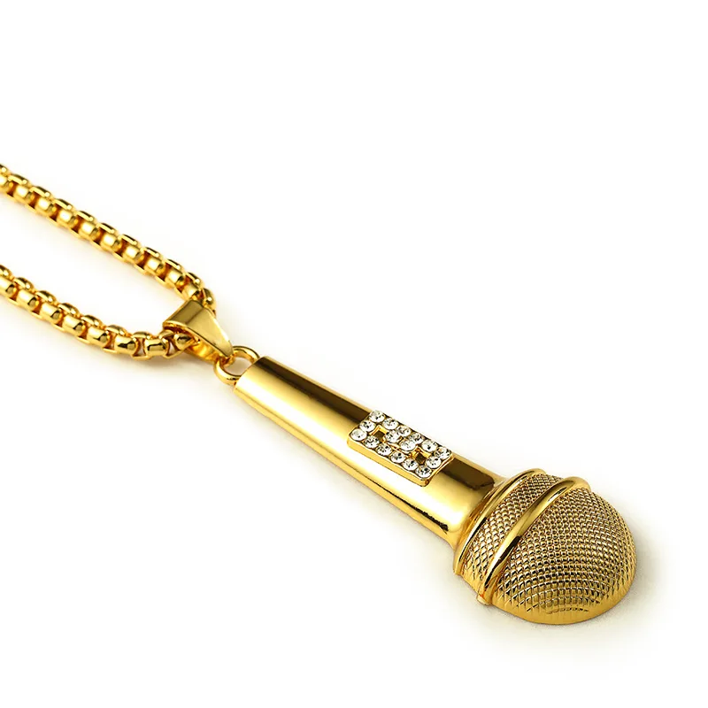 Женское/Мужское колье в стиле хип хоп|necklace chain pendant|pendant microphonenecklace crystal pendant |