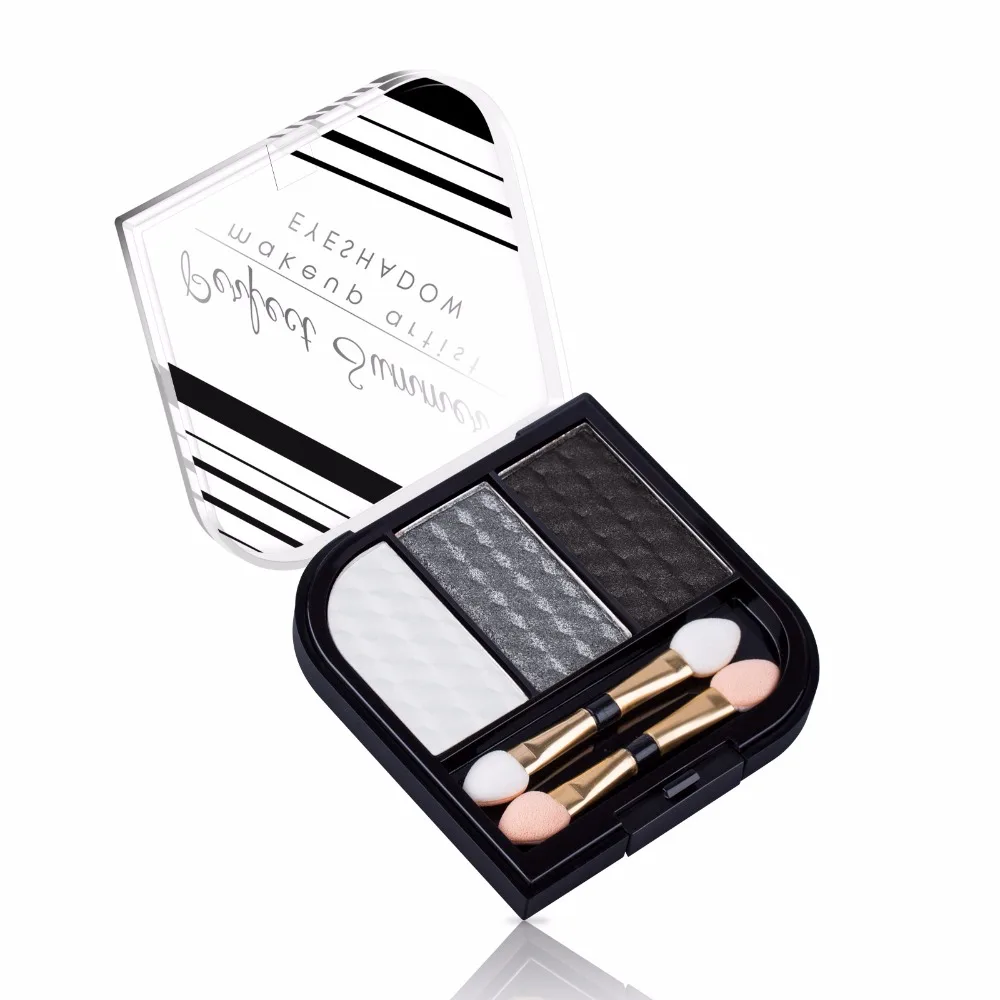 3 Colors Shimmer Eye Shadow Palette Glitter Eyeshadow Perfect Summer Brown Cosmetics for Makeup Eyes Cosmetic Brush Kit |